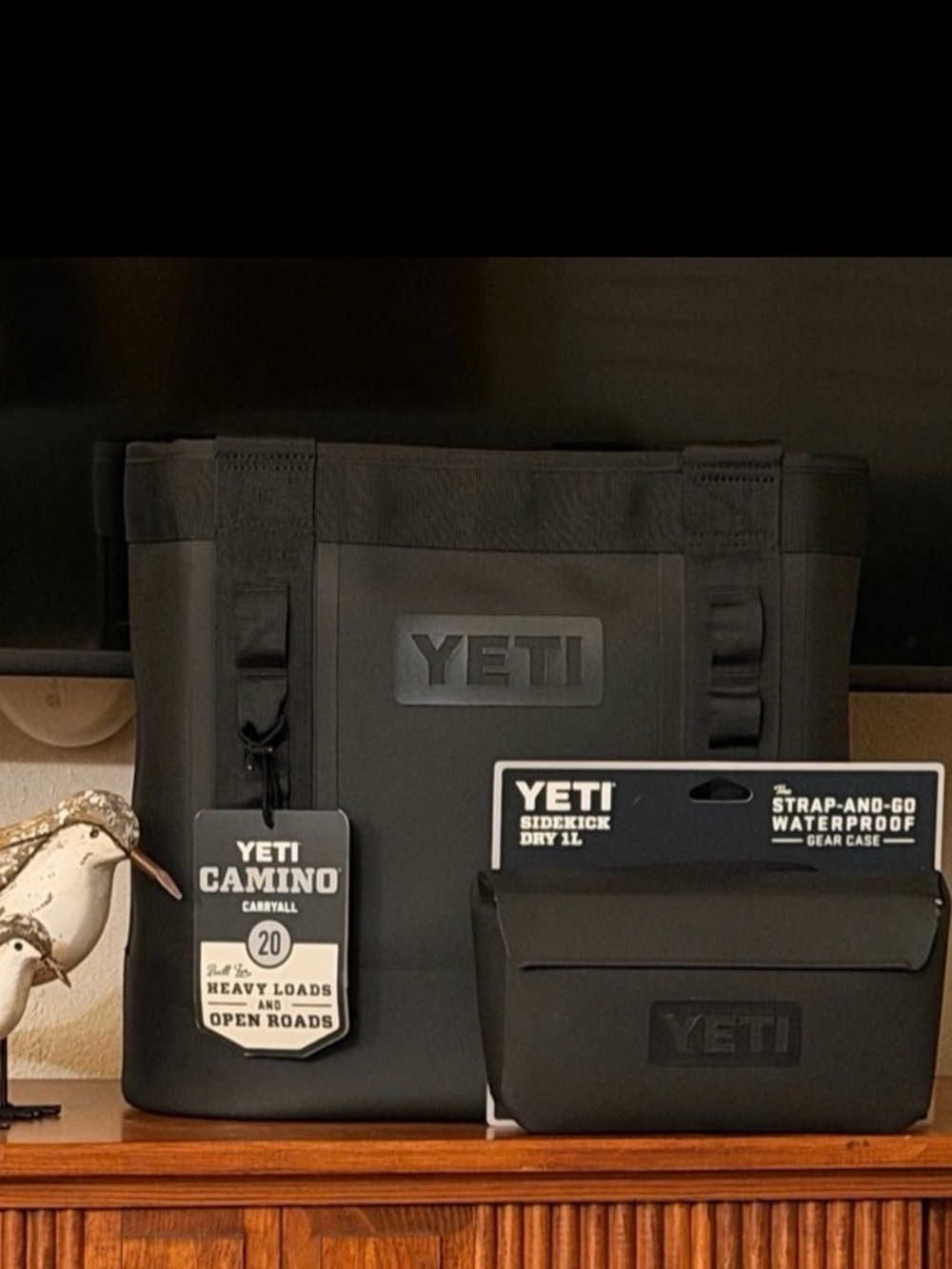 Yeti Black Camino Carryall Tote with Sidekick Dry 1L Gear Case